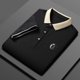 thumbnail image 3 of Camisa de manga corta para hombre, camisas de moda informales con solapa que absorben el sudor, camiseta para hombre XL negro, 3 of 9