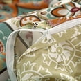 thumbnail image 2 of DaDa Bedding Bohemian Duvet Cover w/Pillow Cases - Reversible Coral Teal Floral Paisley Botanical Garden Party - Bright Vibrant Multi-Colorful Blue Salmon Pink - Cal King - 3-Piece, 2 of 7