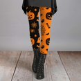 thumbnail image 4 of Halloween Leggings for Women Spooky Pumpkin Trick or Treat Print Festive Holiday Party Casual Soft Slim Stretch Pants Daily Party Outfits, 4 of 5