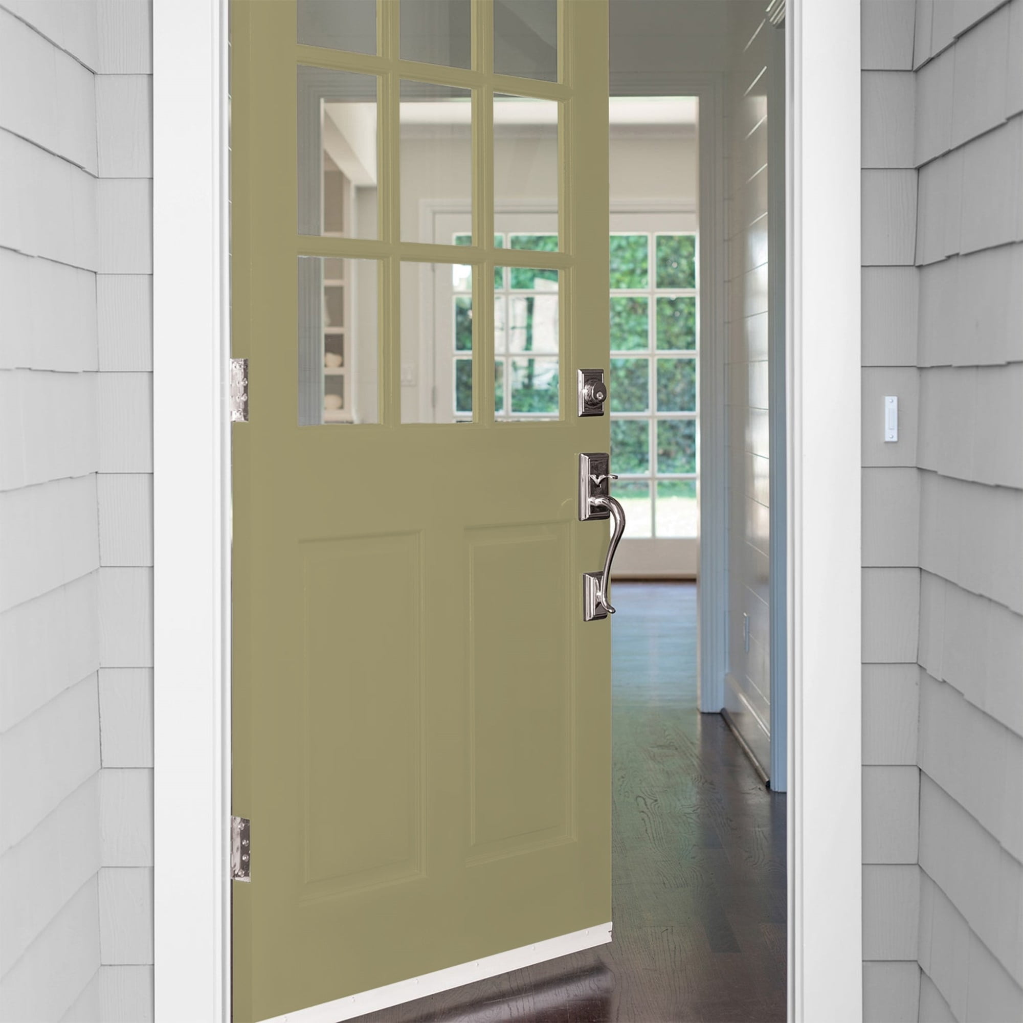 Glidden HEP Sweet Annie / Green Satin Exterior Paint with Primer, 1 Gallon