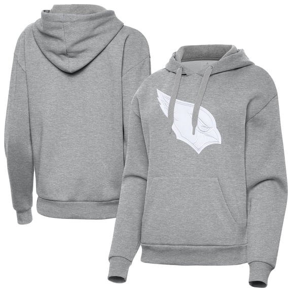 Women's Antigua Heather Gray Arizona Cardinals Victory Pullover Hoodie