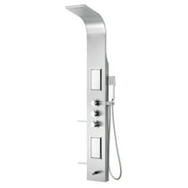 ANZZI Fixed Shower Head Shower Panel System Field Series 58 in. Shower Wall Panels in Brushed Steel