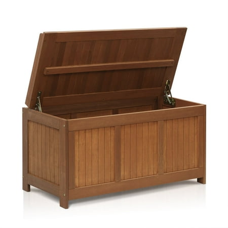 High Supply FG17685 Tioman Outdoor Patio Furniture Hardwood Deck Box in Teak Oil,