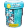 Wilton 6-Cell Dessert Sprinkles Mix of Sugar Jimmies and Nonpareils Silver Blue & White 6.77 oz.