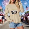 thumbnail image 5 of Leey-World 4th of July Shirts Women American Flag Patriotic Shirts USA Star Stripes Graphic T Shirt Short Sleeve Summer Tees Patriotic Tops for Women(Beige,XL), 5 of 9