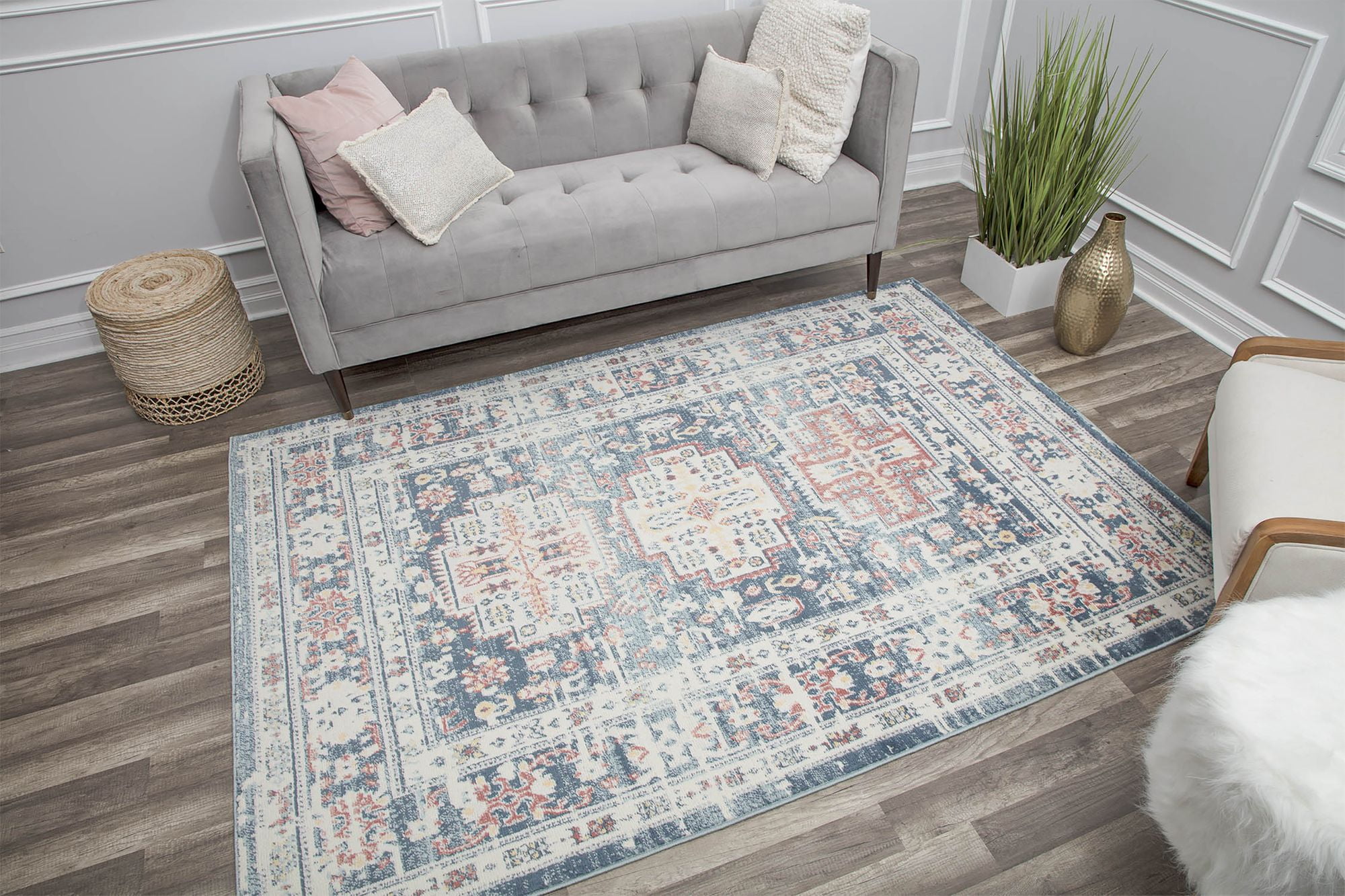 Rugs America Gallagher GL55C Prussian Sundara Vintage Transitional Area Rug, 2'6"x4'