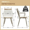 thumbnail image 4 of Guyou Metal Dining Chairs Set of 2, Mid-Century Modern Upholstered Linen Kitchen Chairs with Antique Copper Spindle Back and Armrests for Dining Room/Restaurant, Beige, 4 of 7