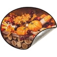 thumbnail image 5 of Autumn Harvest Pumpkin Christmas Tree Mats Waterproof Tree Skirt, Fall Scenery Xmas Tree Stand Tray Mat Floor Protector Pad for Holiday Party Decoration, 28.3", 5 of 6