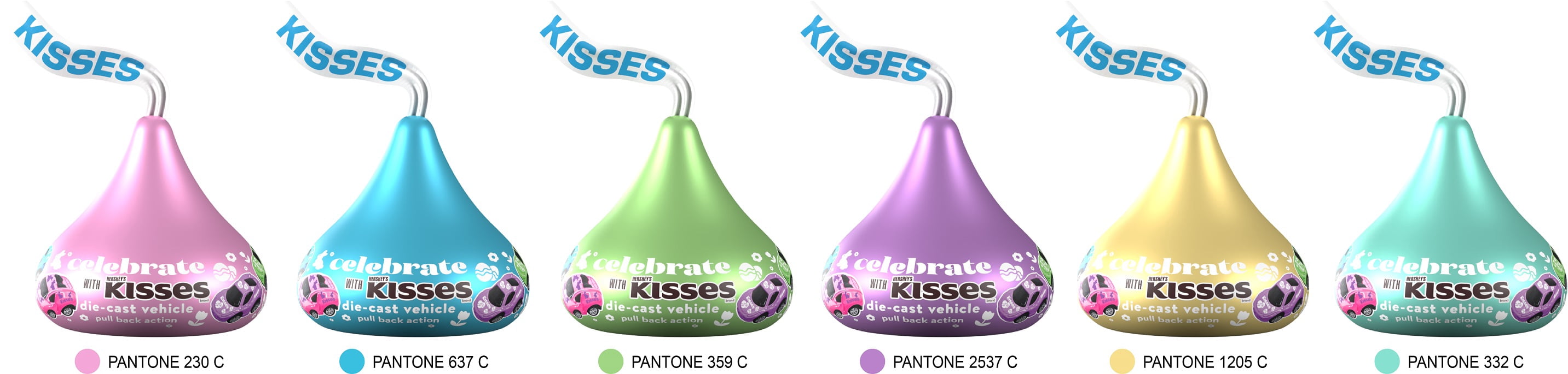 Hershey KISSES Pull-Back Mini Die-Cast Race Car in Surprise Capsule – Candy-Themed Toy Vehicle