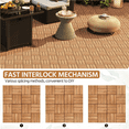thumbnail image 6 of Renwick Pack of 10 Interlocking Flooring Tiles for Outdoor & Indoor Patio Garden 12"x12", Wood, 6 of 8