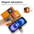 thumbnail image 2 of 2 in 1 Wallet Case for Apple iPhone 12 Pro / 12 6.1", Detachable Magnetic Back Cover Cards Slots Zipper Pocket Ring Holder Magnetic Closure Protective Drop Proof Case Cover for Women Men,Yellow, 2 of 11