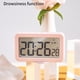 thumbnail image 4 of Reloj electrónico digital: pantalla LED, estéreo, alarma de repetición, cambio 12/24H, cuenta regresiva, pantalla 3D, negro y rosa, 4 of 8
