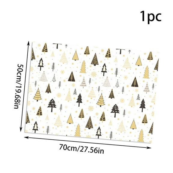 Current Snowflake Christmas Tree and Deer Pattern Elegance Rolled Christmas Gift Wrap Paper, Premium 27.56" x 19.68" Paper