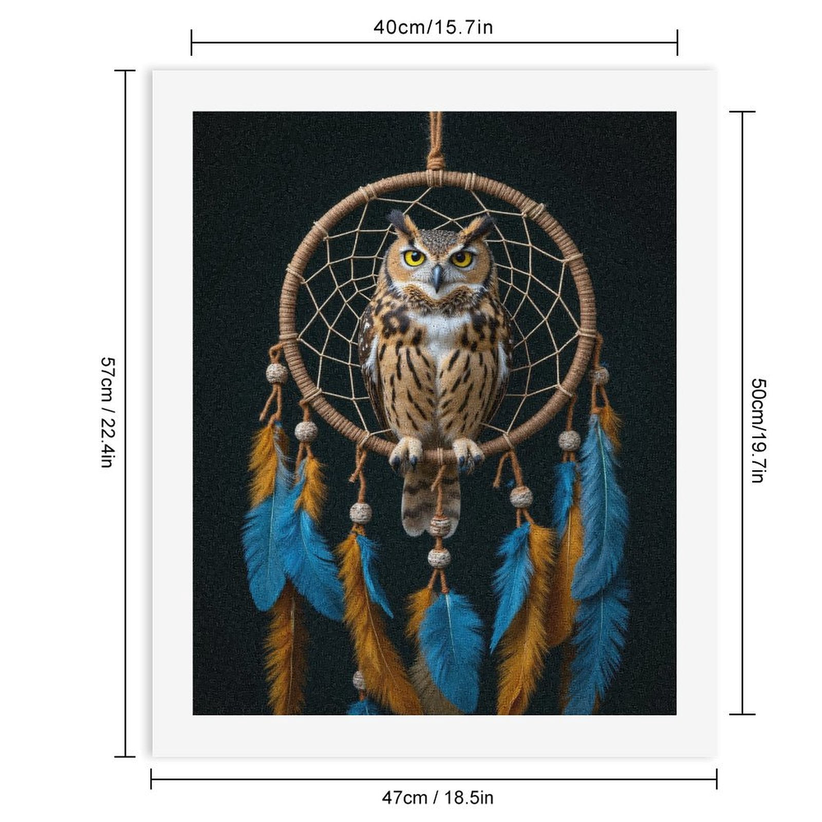 Paint By Numbers Kit for Adults Beginner - DIY Owl Dreamcatcher Feathers Art Canvas Painting Kits for Adults, Frameless Paint By Number for Adults for Home Wall Decor 16x20 Inch