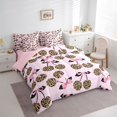 thumbnail image 3 of Feelyou Leopard Print Cherry Twin Bedding Sets 7pcs, Pink Bowknot Bedding Comforter Set, 3 of 8