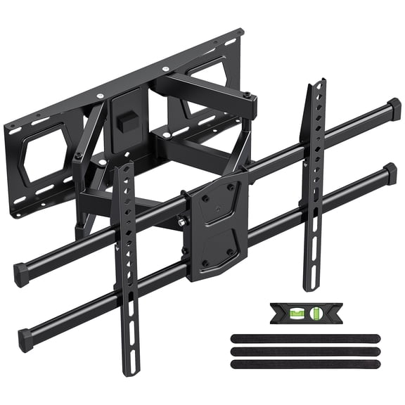MountLiving Full Motion TV Wall Mount for 37-90 inch Screens, Dual Arm Design with Swivel & Tilt, Max VESA 600x400mm, 132 lbs, Fits 8"/12"/16" Studs