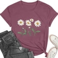 thumbnail image 5 of Busydd T Shirts for Women Trendy Crew Neck Print Graphic Tees Casual Summer Short Sleeve Going Out Tops S, 5 of 5