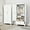 1d - White, variant on Metal Armoire Wardrobe Closet, 71 "Tall Clothing Storage Cabinet with Hanging Rods and 1 Drawers, Household Closet Organizers with Adjustable Shelves for Home Office or Gym (White)