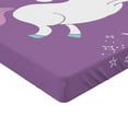 thumbnail image 2 of Ambesonne Unicorn Fitted Sheet 2 Pcs Set, Purple Rainbow, Twin XL, Lavender White, 2 of 3