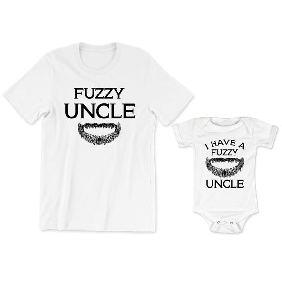 Fuzzy Uncle Men's T-Shirt Funny Beard Graphic Tee I Have a Fuzzy Uncle Baby Bodysuit Kids Toddler Shirt