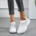 thumbnail image 3 of Women's Rhinestone Mesh Slip On Walking Shoes Fashion Breathable Spakly Glitter Casual Non Slip Sock Sneakers, 3 of 6