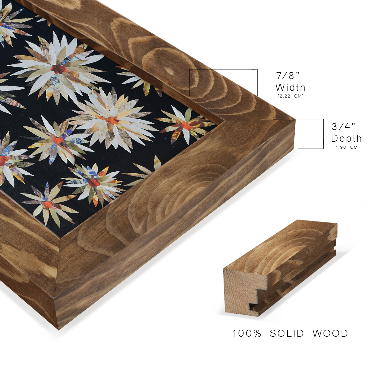 Starburst Too II - Framed Print w/glass - Walnut