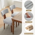 thumbnail image 2 of Hassch Linen Upholstered Dining Chairs Set of 2, Modern Armless Kitchen Chairs with Curved Backrest and Rubber Wood Legs, for Home Office and Living Space, Gray, 2 of 10