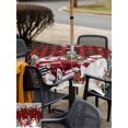 thumbnail image 4 of Outdoor Tablecloth with Umbrella Hole and Zipper, Red Plaid Christmas Square Table Cloth 54x54 Inch Waterproof Tablecloth, Snowman Xmas Truck Balls Tree Picnic Table Cover for Patio Camping, 4 of 7