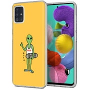 TalkingCase TPU Phone Cover Case for Samsung Galaxy A51 5G SM-A516, BLEH Alien Yellow Print, Light Weight,Flexible,Soft Touch Cover,Anti-Scratch,USA Design