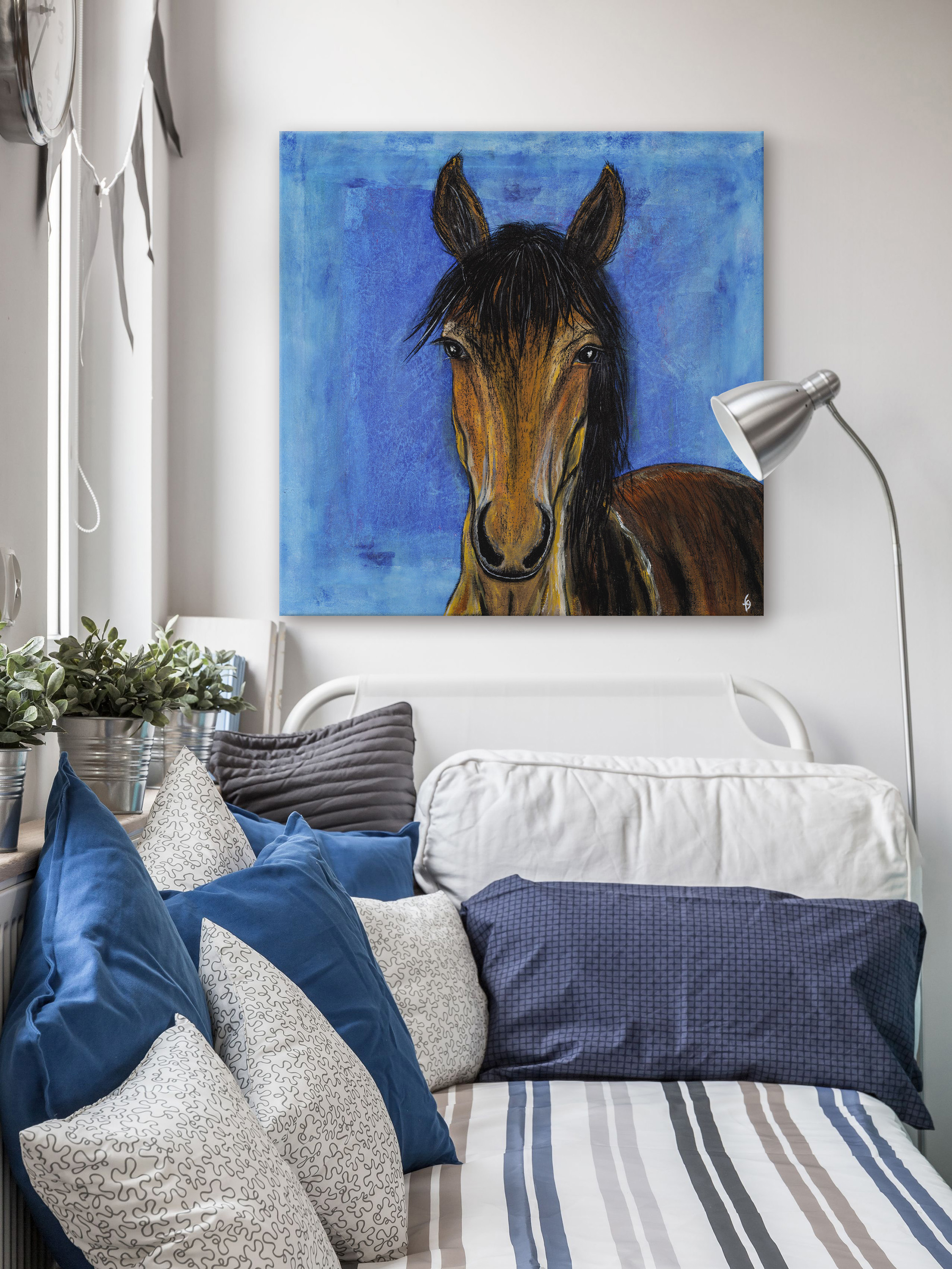 "Hidalgo Mustang Horse" Painting Print on Wrapped Canvas