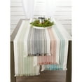 thumbnail image 4 of DII 14x72" Modern Cotton Striped Fringed Table Runner in Teal Blue, 4 of 6