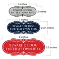 thumbnail image 2 of Designer Paws, Beware of Dog Enter at Own Risk Sign (Blue) - Medium, 2 of 5