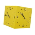 thumbnail image 3 of Reloj de pared de esquina de doble cara que no marcan el reloj de esquina cuadrada decorativa moderna y silenciosa para el dormitorio Café Shop Amarillo, 3 of 8
