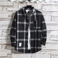 thumbnail image 4 of HCURIBAD Plaid Shirt Men, Mens Button down Long Sleeve Shirt Men's Fall Casual Shirt Lapel Plaid Tops Men's Cardigan, Flannel Shirt for Men, Mens Clothes, 1x Shirt Black XXXL, 4 of 4