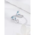 thumbnail image 2 of Dorunmo Dragonfly Toe Ring for Women 925 Sterling Silver Cyan Dragonfly Open Rings Adjustable Toe Ring for Women Christmas Jewelry Gift, 2 of 6