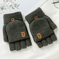thumbnail image 2 of BJUTIR Winter Knitted Fingerless Gloves Thermal Insulation Warm Convertible Mittens Flap Cover For Men Women Winter Accessories, 2 of 6