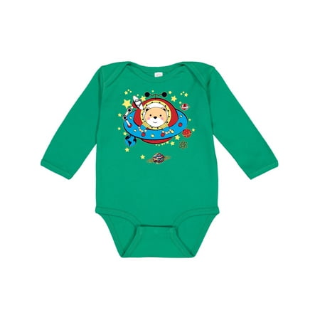 

Inktastic UFO Space Bear Gift Baby Boy or Baby Girl Long Sleeve Bodysuit