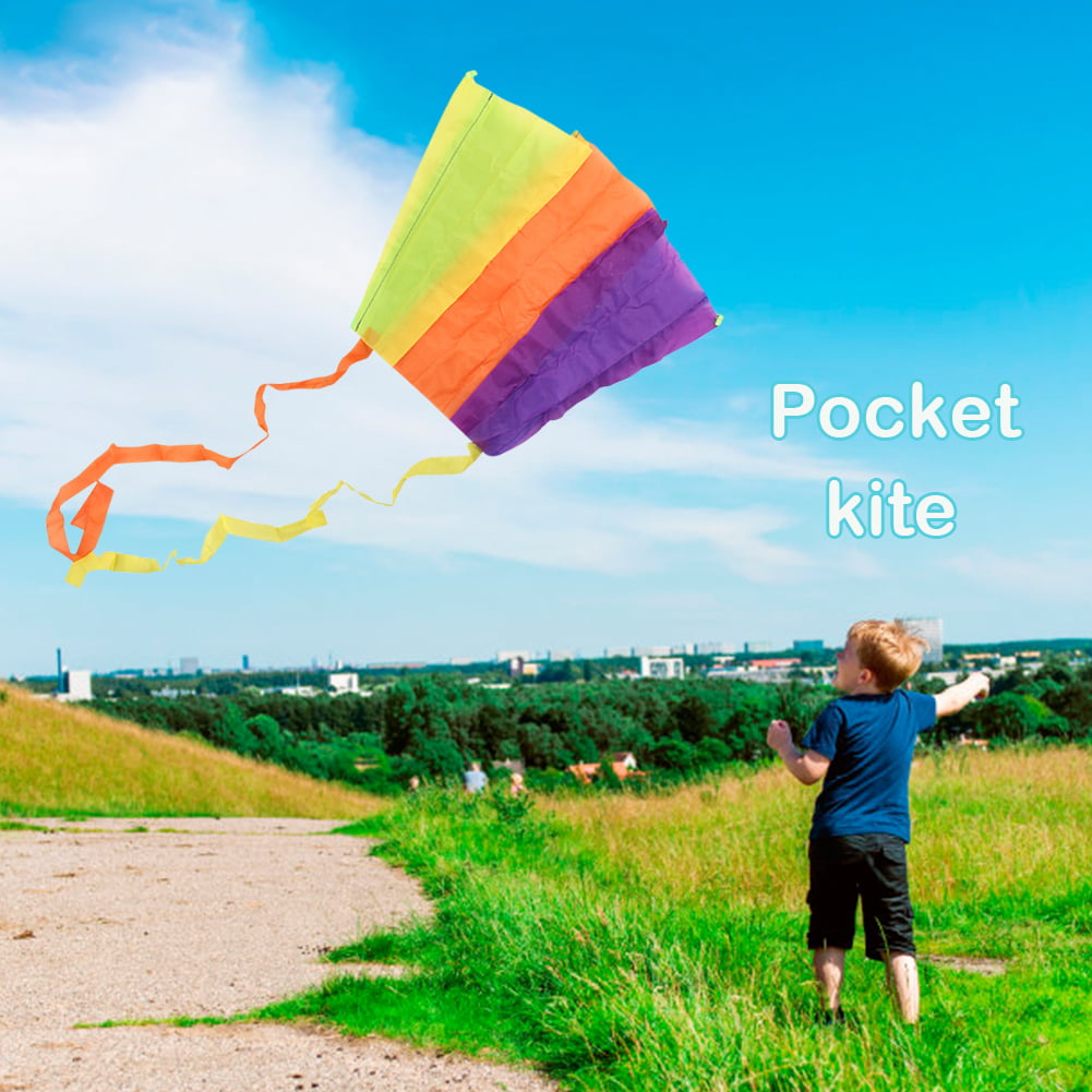 Foldable Outdoor Earth Pocket Kite Children Kite Kids Toy w/String Random \UK 