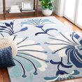 thumbnail image 2 of SAFAVIEH Soho Gibson Floral Area Rug, Blue/Ivory, 6' x 6' Square, 2 of 8