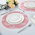 thumbnail image 6 of SKYSONIC Pink Flamingos Pattern Round Placemats for Dining Table Non-Slip Heat-Resistant Polyester Table Mats Set of 1 Washable Table Mats for Kitchen Dining Table Decoration (778), 6 of 7
