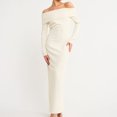 thumbnail image 1 of Vestidos Largos Vestidos largos de dama Vestido largo sólido de manga larga Vestidos de noche Traje de calle Cgtredaw Beige L para Mujer, 1 of 1