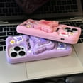thumbnail image 3 of Purple Butterfly Phone Case Compatible with iPhone 13/14, Cute 3D Korea Dopamine Butterfly Case with Butterfly Telescopic Hold Stand Shockproof Silicone Soft Case, 3 of 12