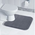 thumbnail image 2 of LAICAIW Memory Foam Toilet Bath Mat U-Shaped, 24 X 20 Inches,Soft and Comfortable, Super Water Absorption, Non-Slip, Machine Wash and Easier to Dry for Bathroom Commode Contour Rug, Dark Gray, 2 of 7