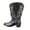Black, variant on Wide Calf Boots For Women Fashion Gothic Boots Printed Cowgirls Boots Casual Pointer Boots Low Heels Boots US:6.5-7(37)