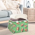 thumbnail image 3 of Yayeee Collapsible Cube Storage Bin with Lid Fabric Closet Decorative Basket with Handles, American Footballs, 3 of 7