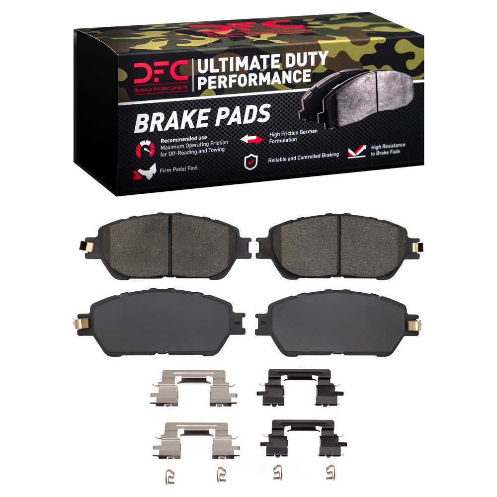 Dynamic Friction Company 1400-0906-11 DFC Ultimate Duty Performance Brake Pads and Hardware Kit