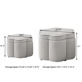 thumbnail image 3 of Aukfa 24" Set of 2 Round Storage Ottomans, Flower-Shaped Nesting Pouf Footrest Stools for Living Room, Bedroom, Dorm, Gray, 3 of 8