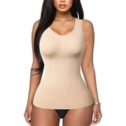 COMFREE Women's Shapewear Cami with Built in Bra Camisole Tummy Control Tank Top Comfort