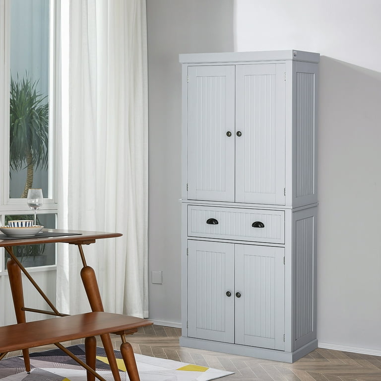 Homcom 72 Freestanding Kitchen Pantry, 4-Door Storage Cabinet