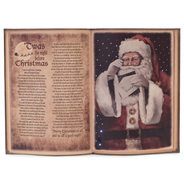 RAZ Imports Night Before Christmas Lighted Book 14 Inch MDF Wall Sign